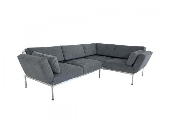 Brühl RORO SOFT Ecksofa rechts mit weichen Sitzkomfort und zwei Drehsitzen in Stoff dunkelgrau