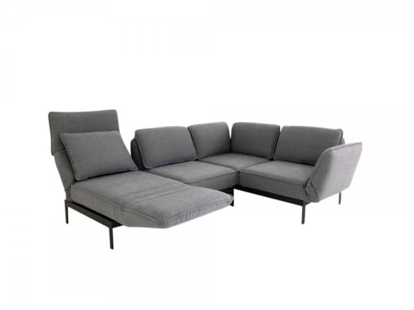 ROLF BENZ MERA Ecksofa im fehgrauen Stoff mit Rückenfunktion und Drehsitzen Ecke rechts