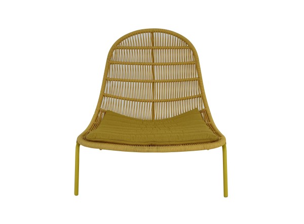 TALENTI PANAMA LOUNGE ARMCHAIR Outdoor Sessel mit Polster in gelb Kordelseil geflochten