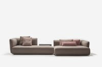 MDF Italia COSY Sofa mit hohen und niedrigen Lounge Elementen & komfortablen Kissen im Boucle Stoff