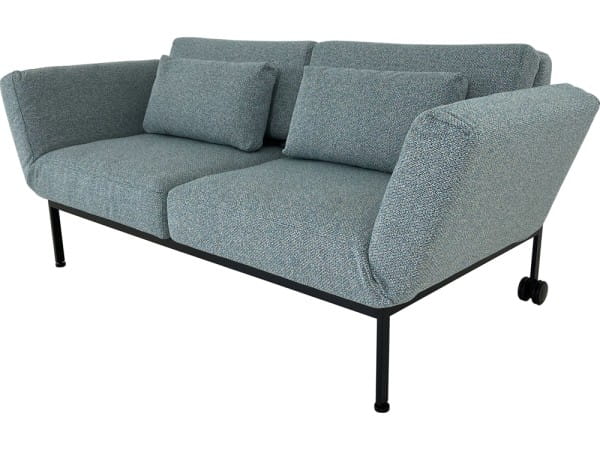 Brühl RORO SOFT Sofa 2 in Stoff grau/türkise mit weichen Sitzkomfort, zwei Drehsitzen und Rollen
