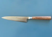 Katsuyasu Kamo Petty 150 – japanisches Damaststahl Messer für präzises Arbeiten mit mehr Reichweite