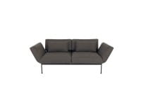 BRÜHL RORO SOFT Sofa 2 mit weichen Sitzen in Leder Taron graubraun Gestell schwarz mit Rollen