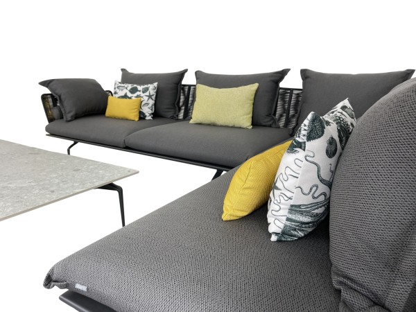 TALENTI CRUISE ALU Outdoor Ecksofa graphit inkl. Couchtisch & Sessel ab Lager lieferbar