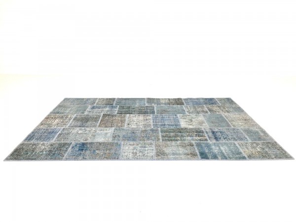 SARTORI KARMA PATCH Vintage Teppich in blaugrau Farbtönen