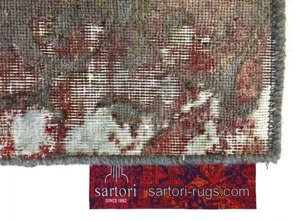 SARTORI ENTIRE KARMA Vintage Teppich in olive-karminroten Farbtönen 281 x 196 cm