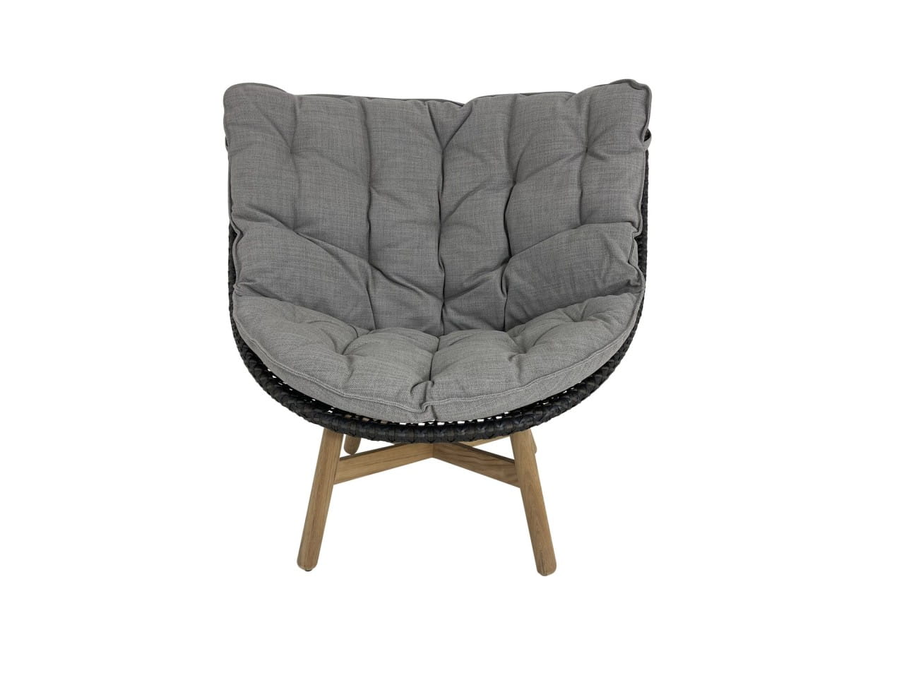 DEDON MBRACE WING CHAIR in arabica mit Polsterauflage in Linen warm grey und Husse im SALE