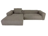 freistil ROLF BENZ 187 Sofa mit Recamiere links im samtig edlen Nubuk Leder graubeige mit Kissen freistil ROLF BENZ 187 Sofa mit Recamiere links im samtig edlen Nubuk Leder graubeige mit Kissen