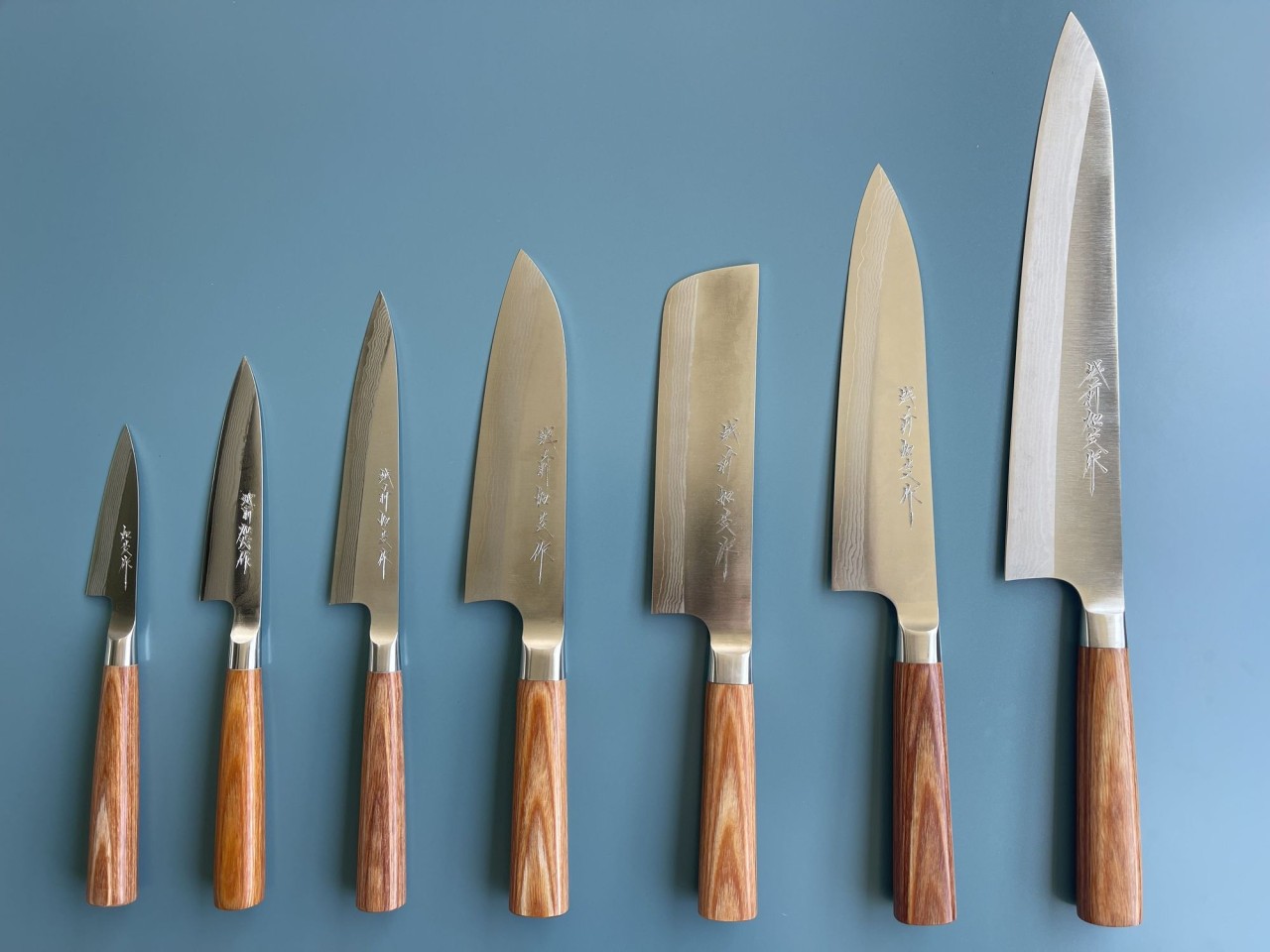 Katsuyasu Kamo Echizen Master Selection – 7 handgefertigte VG10-Damast Küchenmesser