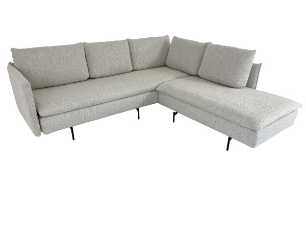 SIGNET GIRO Compakt Sofa mit Recamiere und Drehfunktion zum Bettsofa in Stoff Murcia creme