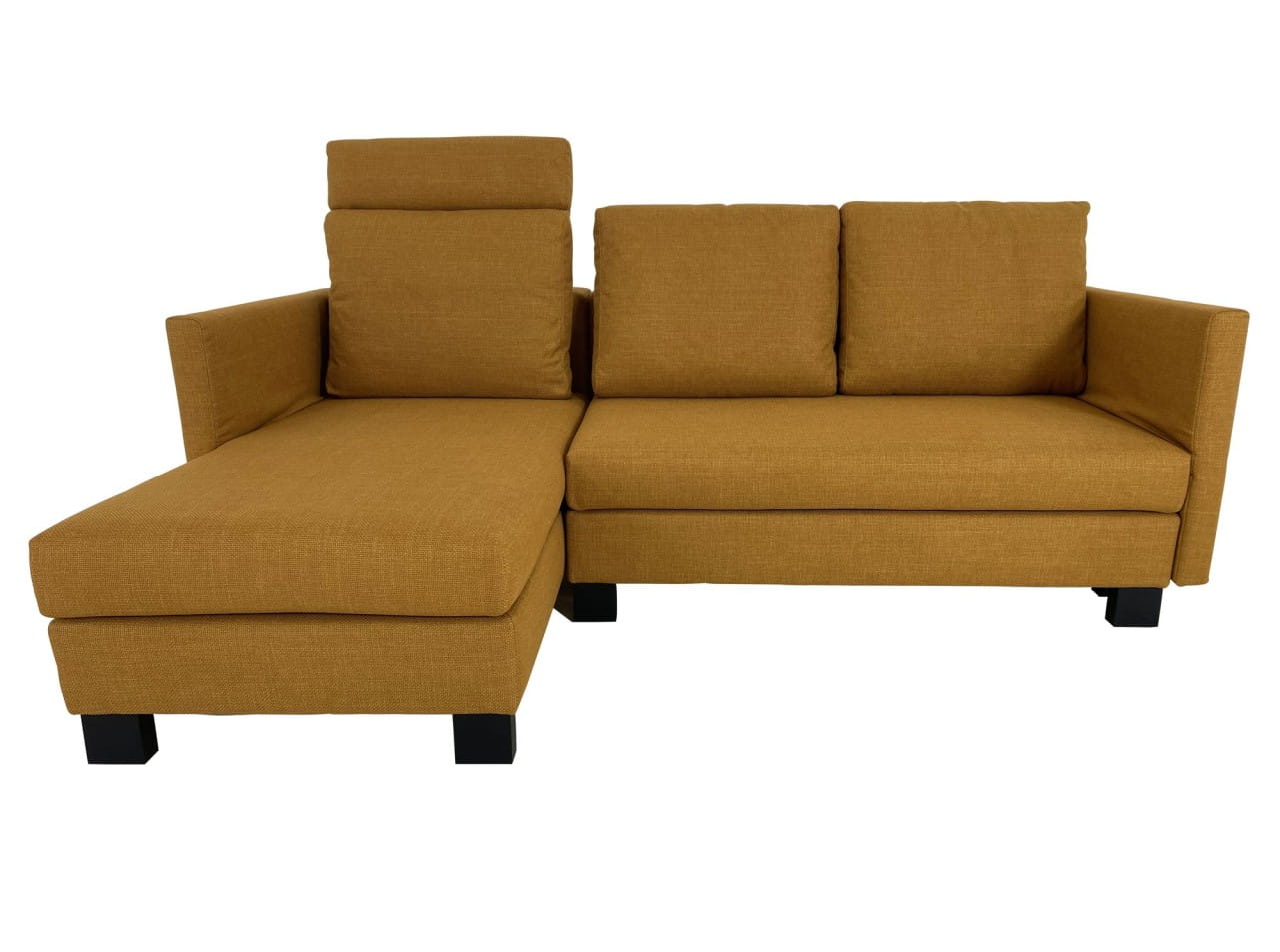 SIGNET GOOD LIFE Sofa mit Recamiere Bettsofa klappbare Armlehnen Stoff Imola Safran zum Sonderpreis