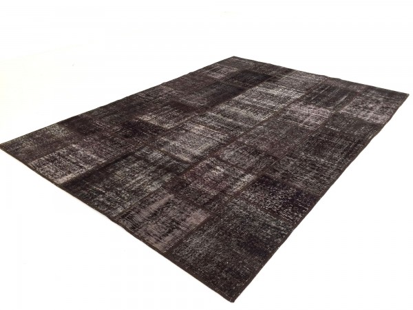 SARTORI KARMA PATCH Vintage Teppich in dunkelbraun Farbtönen