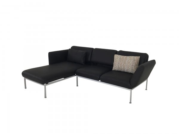 Brühl RORO small Sofa mit Recamiere in Leder OLIVA dunkelbraun