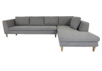 Ewald Schillig DOMINO Ecksofa large mit Kissen und Holzfüssen in Stoff olivgrau