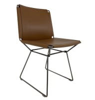 MDF Italia NEIL Stuhl in Sattel Leder naturbraun für den Esstisch oder Home Office Büro