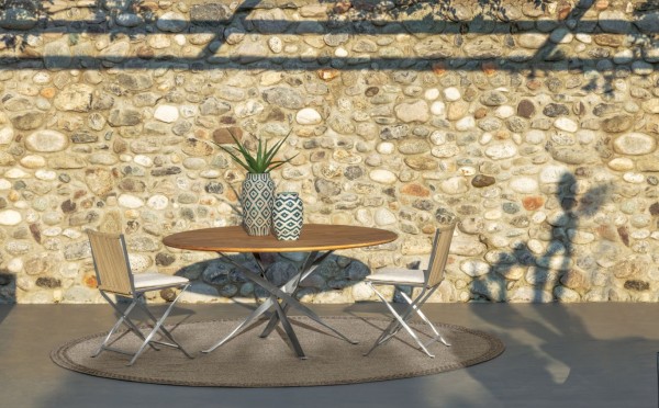 TALENTI GEORGE Tisch in Accoya Edelstahl mit Stühlen in Seil beige für Garten & Terrasse