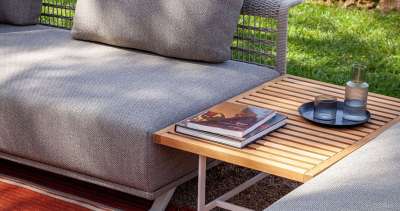 POLTRONA FRAU OUTDOOR Solaria Sofa mit Recamiere in Corda Seil