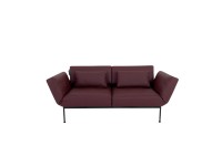 Brühl RORO SOFT Sofa 2 mit weichen Sitzen im Jumbo Leder bordeaux Gestell schwarz mit Rollen Brühl RORO SOFT Sofa 2 mit weichen Sitzen im Jumbo Leder bordeaux Gestell schwarz mit Rollen