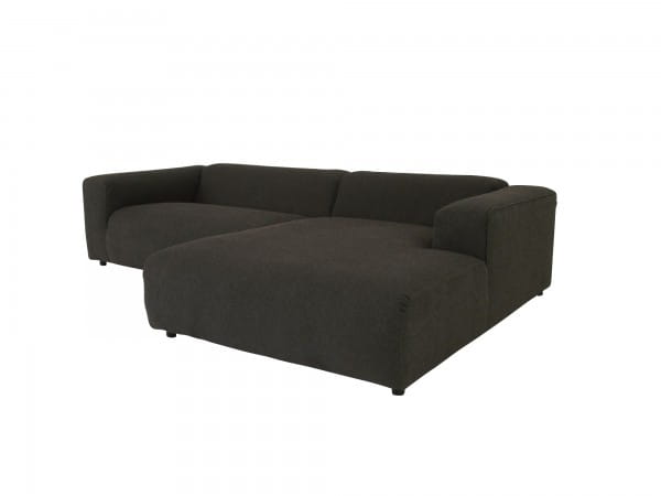 freistil 187 Rolf Benz Lounge Sofa mit Recamiere rechts in Stoff schwarzgrau mit passenden Kissen