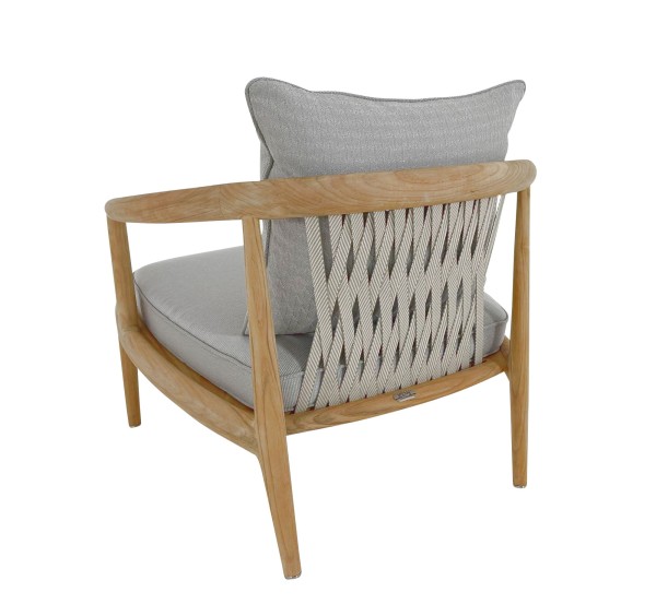 POLTRONA FRAU OUTDOOR The Secret Garden Sessel in Teak mit Polstern in grau