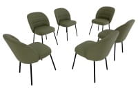 ROLF BENZ NOA 6 Stück Stühle in Nappa Leder schilfgrün mit Steppung leger & weich
