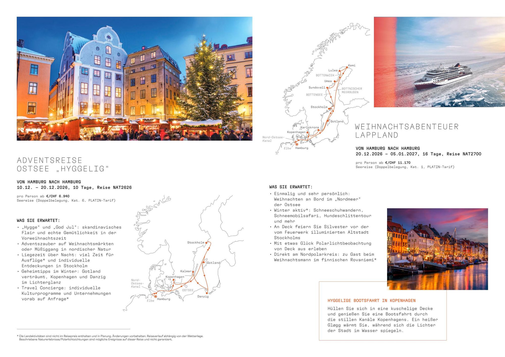 Weihnachtsabenteuer Lappland mit winterlicher Nordlandroute, Schiff und Polarlichtmotiven