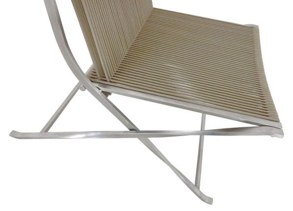 TALENTI GEORGE Lounge Sessel Set in Seil beige klappbar inkl. Sitzkissen und Beistelltisch für Garte