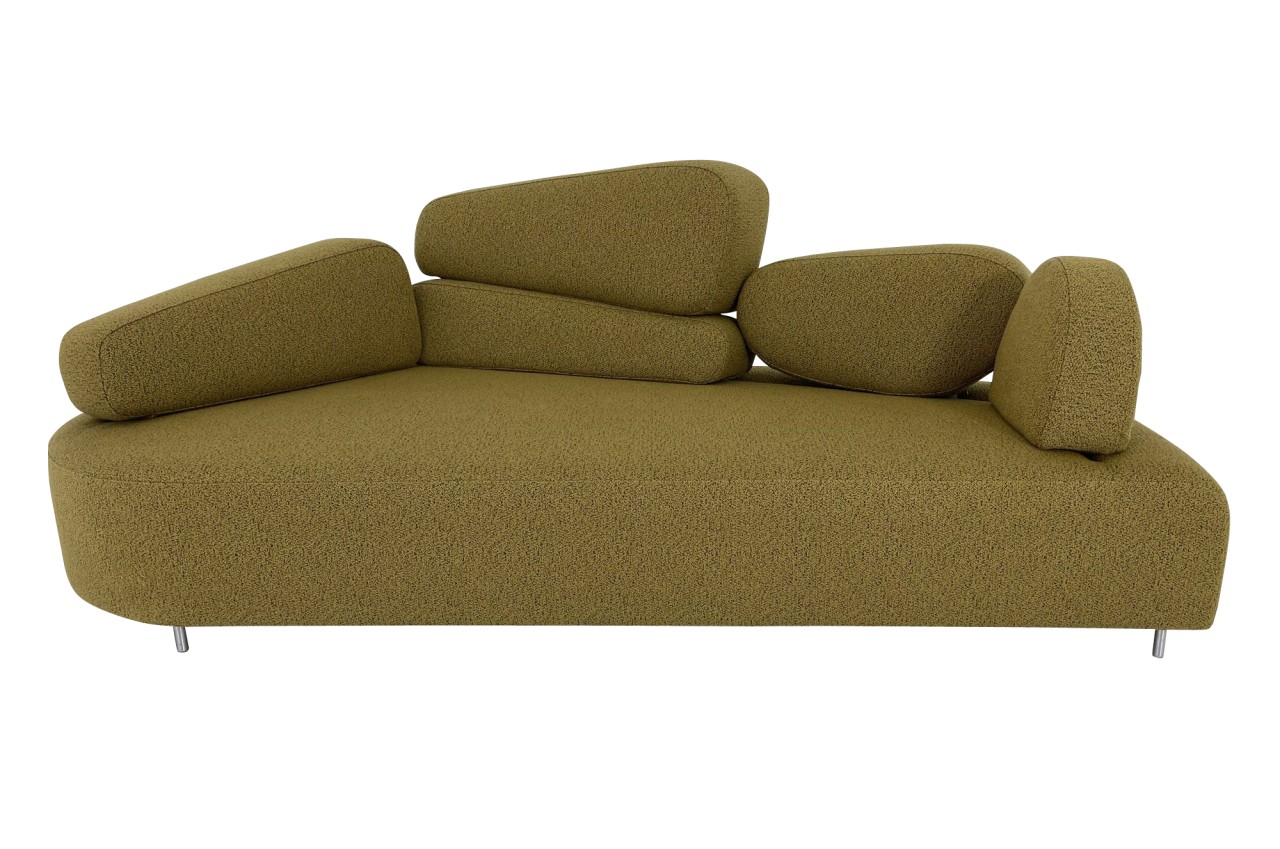 Brühl MOSSPINK Sofa im 100 % recycelten und abziehbaren Stoffbezug gelbgrün