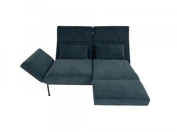 Brühl RORO SOFT Sofa 2 mit weichen Sitzkomfort und zwei Drehsitzen und Rollen in Stoff petrol
