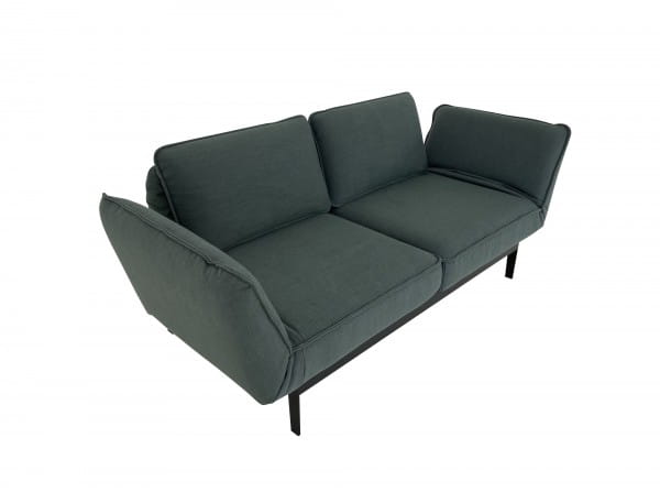 ROLF BENZ MERA Sofa in neuer Stofffarbe schwarzgrün mit Liegerücken im Sonderangebot