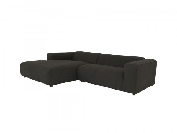 freistil 187 Rolf Benz Lounge Sofa mit Recamiere links in Stoff schwarzgrau mit passenden Kissen