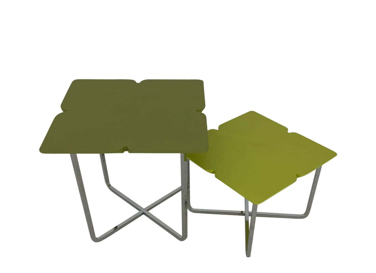 freistil 195 Couchtisch & Beistelltisch Set grün zweifarbig im "Kleeblatt" Design