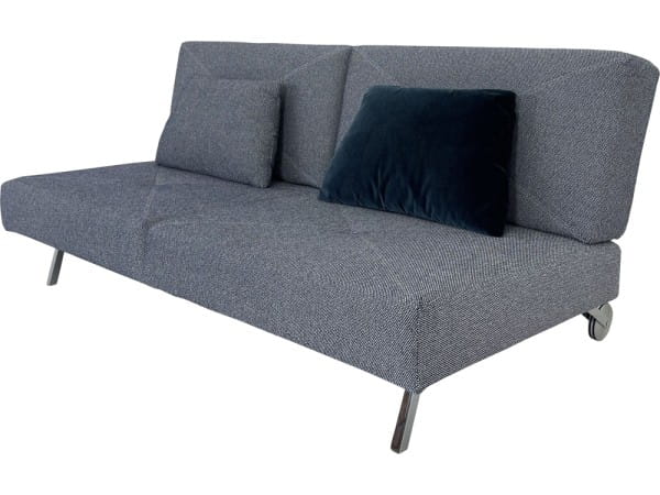 Brühl CONCERT Sofa 3 mit Steppung in Stoff blaugrau mit akzentuierten Kissen und Bettfunktion