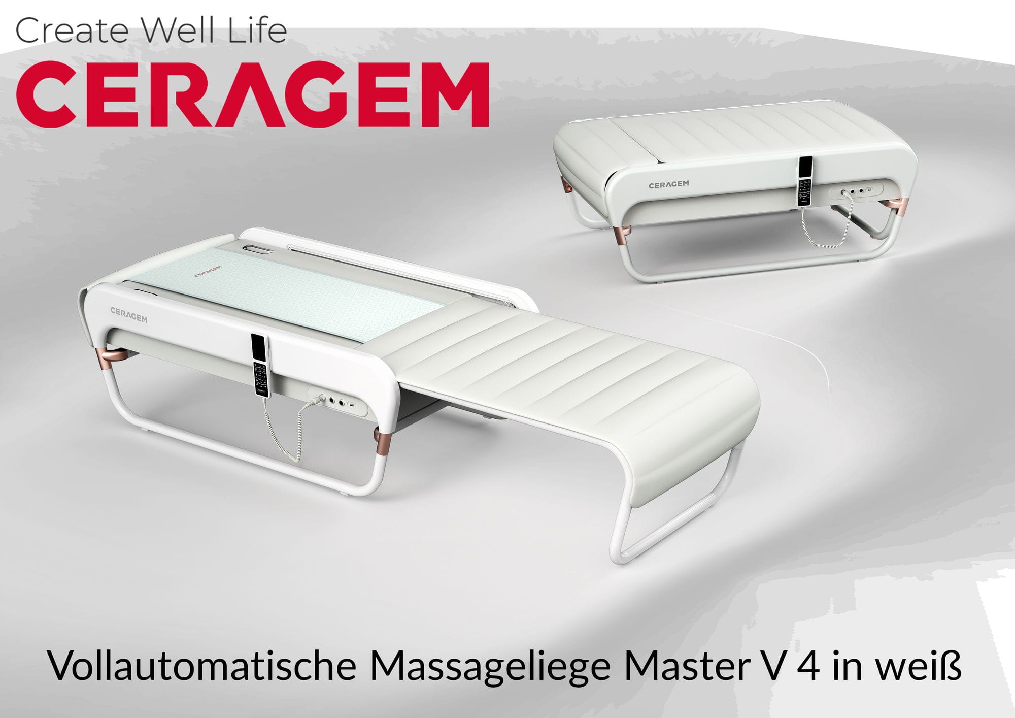 CERAGEM Master V4 Weiss medizinische Massageliege mit Wirbelsäulen-Scanning, Infrarotwärme und Rückenmassage zuhause