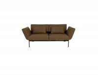 Brühl RORO SOFT Sofa 2 mit weichen Sitzen in Leder Lama cognac mit Gestell schwarz mit Rollen hin Brühl RORO SOFT Sofa 2 mit weichen Sitzen in Leder Lama cognac mit Gestell schwarz mit Rollen hin