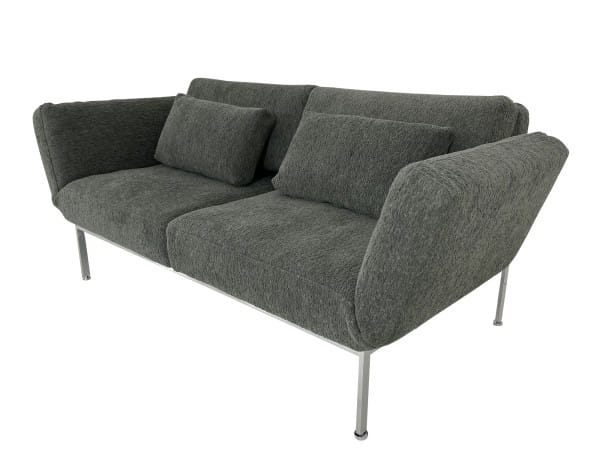 Brühl RORO SOFT Sofa 2 in Stoff grau melliert mit weichen Sitzkomfort und zwei Drehsitzen