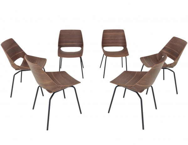 ROLF BENZ 650 Stühle im Set von 6 Stück in Nussbaum