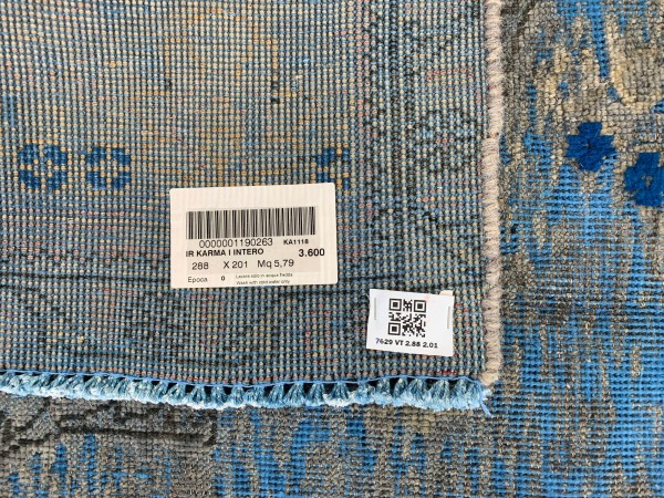 SARTORI IR KARMA I INTERO Vintage Teppich in wunderschönen blauen Akzenten Farbtönen 288 x 201 cm