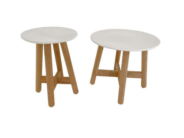 DEDON MBRACE SIDE TABLE SET in chalk zum Abverkauf-Sonderpreis