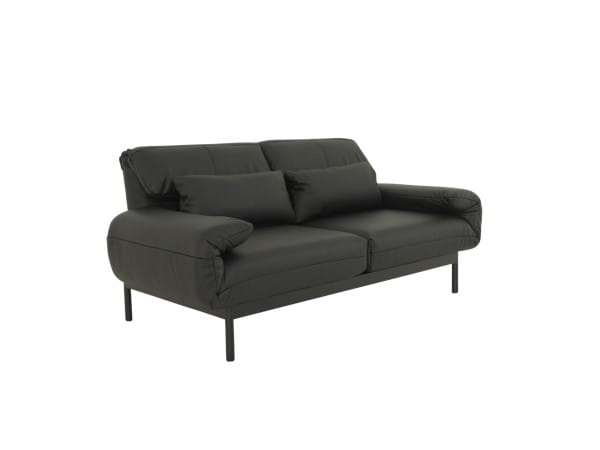 ROLF BENZ PLURA Sofa in schwarzen Leder und Liegerücken im SONDERANGEBOT