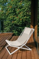 TALENTI RIVIERA DECK CHAIR Sonnenliege klappbar in weiß mit Kissen beige für Garten und Terrasse