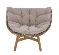 DEDON MBRACE LOUNGE CHAIR Sessel in chestnut und Teak mit Polsterauflage in twist terracotta DEDON MBRACE LOUNGE CHAIR Sessel in chestnut und Teak mit Polsterauflage in twist terracotta