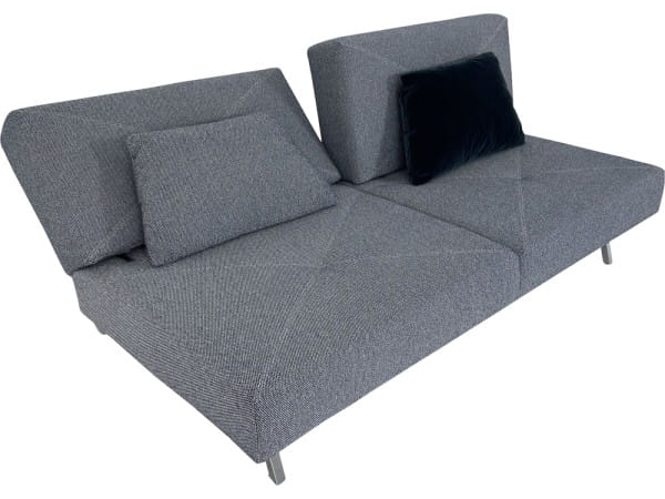 Brühl CONCERT Sofa 3 mit Steppung in Stoff blaugrau mit akzentuierten Kissen und Bettfunktion