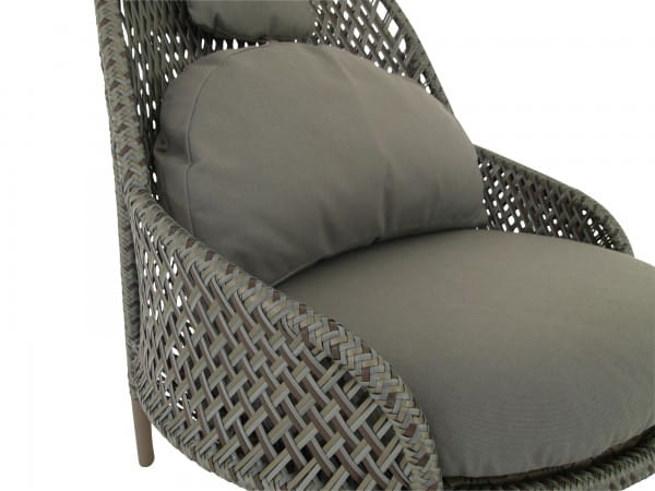 Dedon AHNDA Hochlehner Sessel mit Kissen Sessel in der Farbe graphit