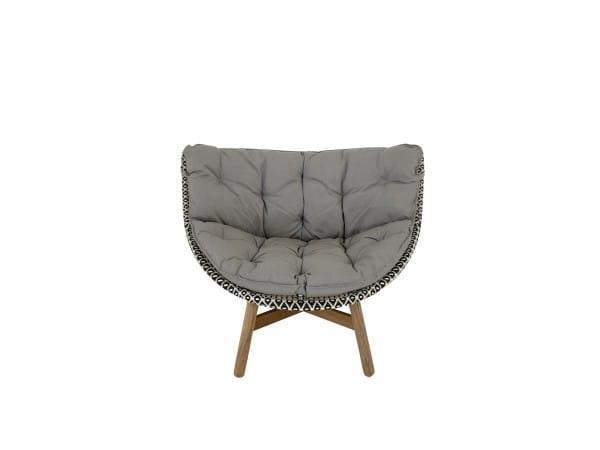 DEDON MBRACE LOUNGE CHAIR Sessel in pepper mit Polsterauflage in 452 cool taupe