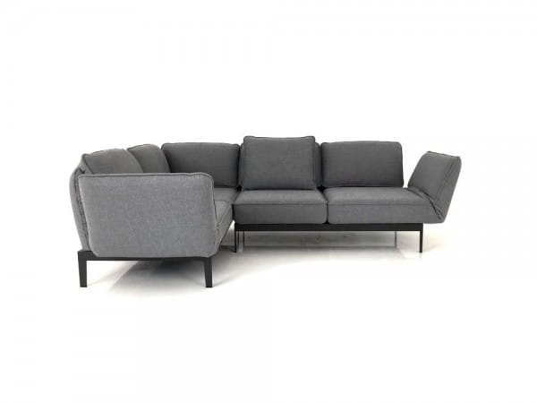 ROLF BENZ MERA Ecksofa im fehgrauen Stoff mit Rückenfunktion und Drehsitzen Ecke rechts