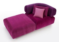 Brühl ALL TOGETHER Sessel mit Hocker oder Recamiere mit Kissen in Stoff pink