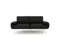 ROLF BENZ PLURA Sofa in schwarzen Leder und Chromfüßen im SONDERANGEBOT ROLF BENZ PLURA Sofa in schwarzen Leder und Chromfüßen im SONDERANGEBOT